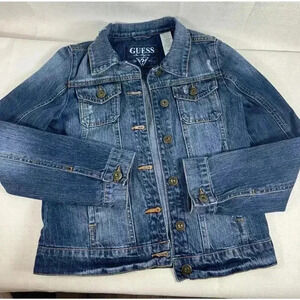 Guess USA Jeans Denim Jacket Youth Sz 14 Large Blue Jean Vintage‎